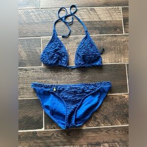 Y2K Ralph Lauren Bikini Set ruffle blue medium
